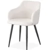Lot de 8 chaises Paoline Tissu Bouclette Crème