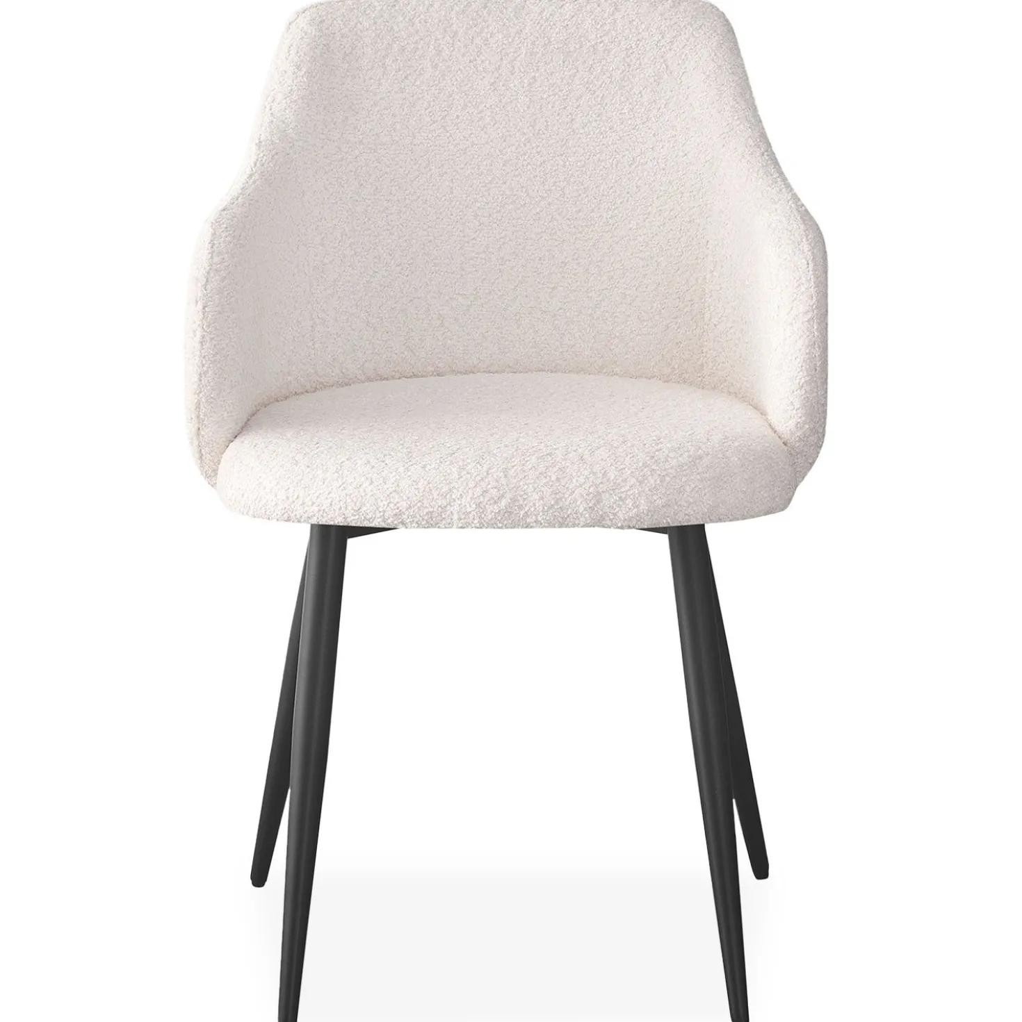 Lot de 8 chaises Paoline Tissu Bouclette Crème