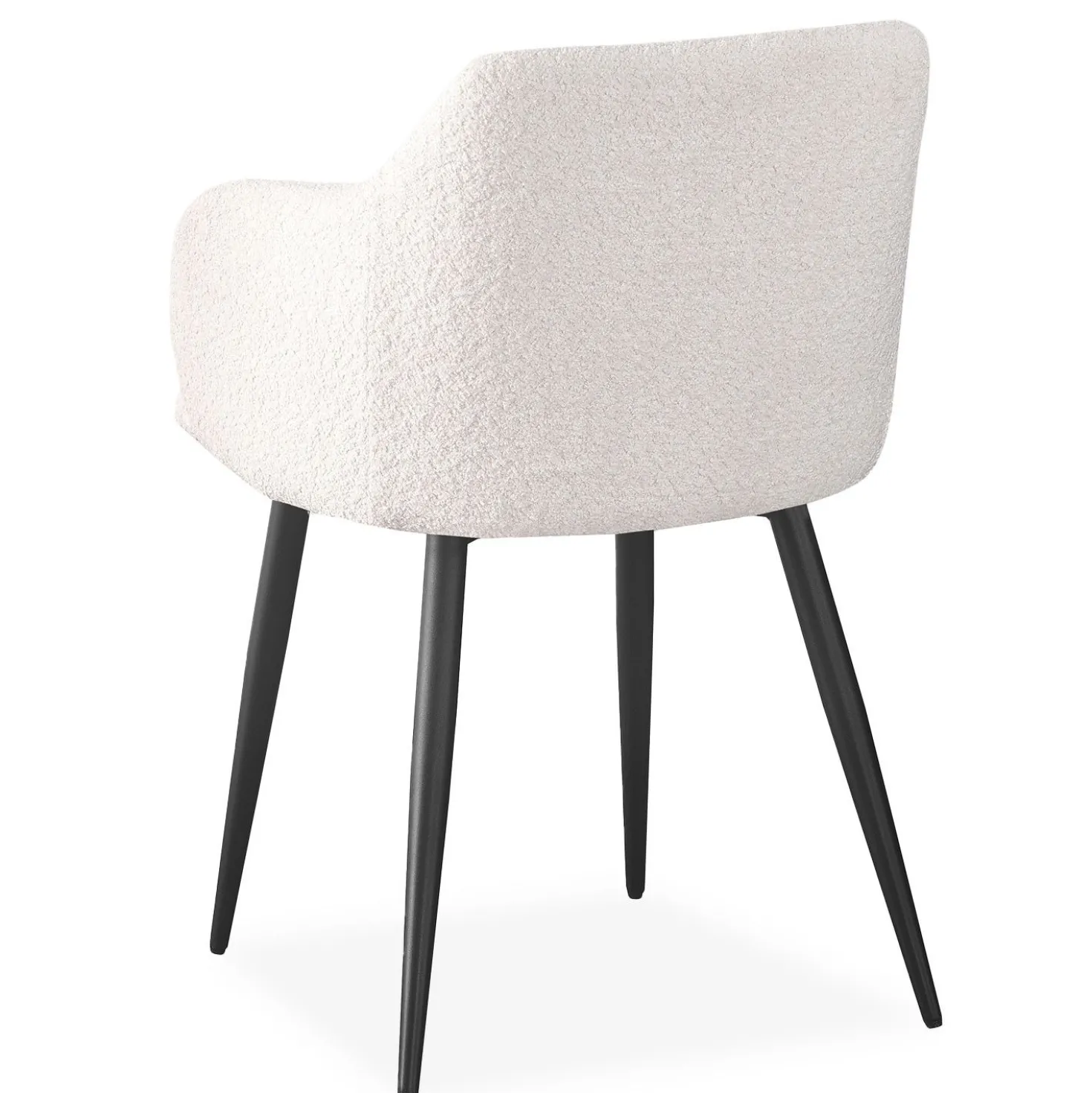 Lot de 8 chaises Paoline Tissu Bouclette Crème