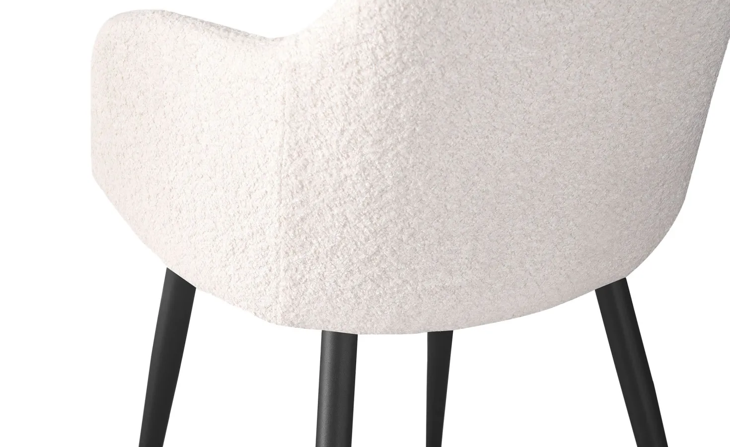 Lot de 8 chaises Paoline Tissu Bouclette Crème
