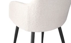 Lot de 4 chaises Paoline Tissu Bouclette Crème