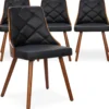 Lot de 4 chaises scandinaves Lalix Bois Noisette et Noir