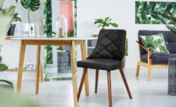 Lot de 4 chaises scandinaves Lalix Bois Noisette et Noir