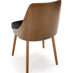 Lot de 8 chaises scandinaves Lalix Bois Noisette et Noir