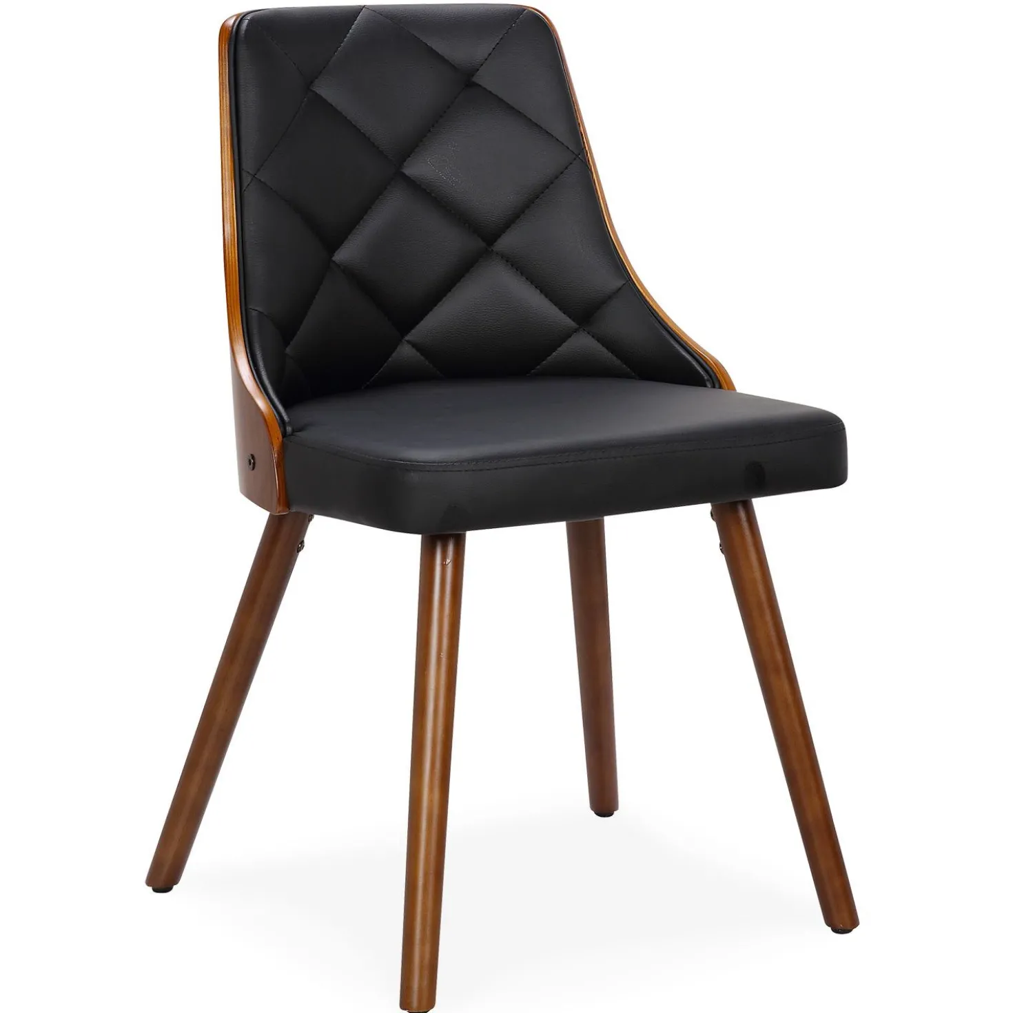 Lot de 8 chaises scandinaves Lalix Bois Noisette et Noir