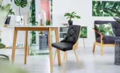 Lot de 4 chaises scandinaves Lalix Chêne Clair et Noir
