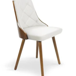 Lot de 8 chaises scandinaves Lalix Bois Noisette et Blanc