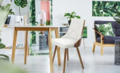 Lot de 2 chaises scandinaves Lalix Bois Noisette & Blanc