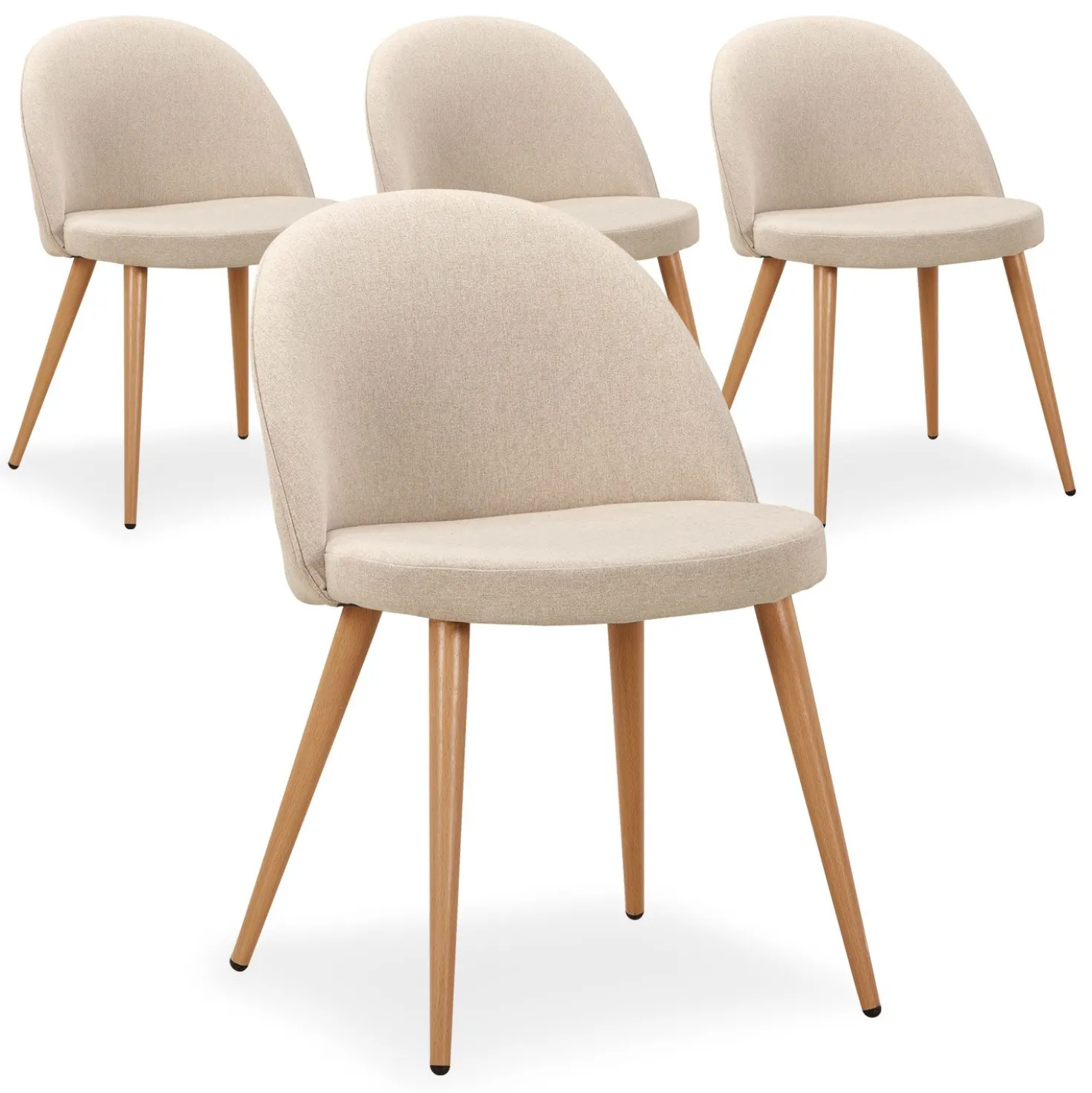 Lot de 4 chaises scandinaves Maury Beige