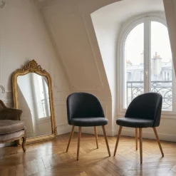 Lot de 6 chaises scandinaves Maury Tissu Gris foncé
