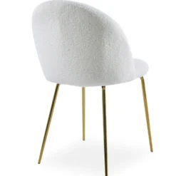Lot de 4 chaises Spectra Tissu bouclette Crème
