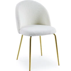 Lot de 4 chaises Spectra Tissu bouclette Crème