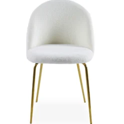 Lot de 2 chaises Spectra Tissu bouclette Crème