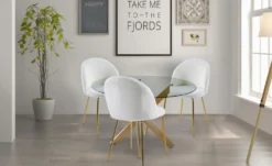 Lot de 2 chaises Spectra Tissu bouclette Crème