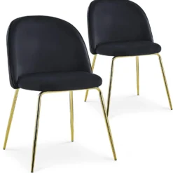 Lot de 2 chaises Spectra Velours Noir