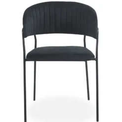 Lot de 4 chaises Tabata Métal Noir et Velours Noir