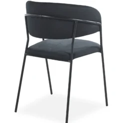 Lot de 4 chaises Tabata Métal Noir et Velours Noir