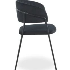 Lot de 8 chaises Tabata Métal Noir et Velours Noir