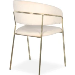 Lot de 8 chaises Tabata Métal Or et Velours Beige