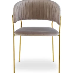 Lot de 4 chaises Tabata Velours Taupe