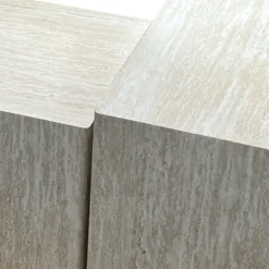 Lot de 3 tables basses Balkor Effet Travertin Beige