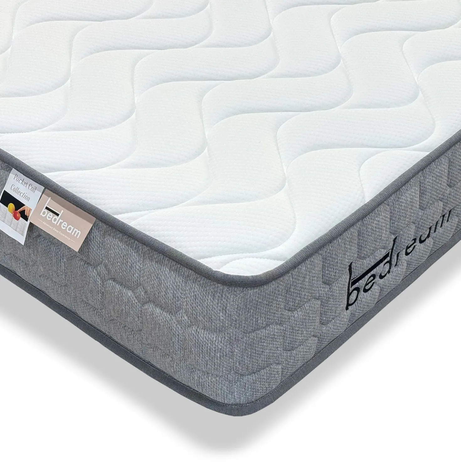 Matelas à ressorts ensachés 23cm Bedream accueil moelleux et soutien ferme 140x190cm
