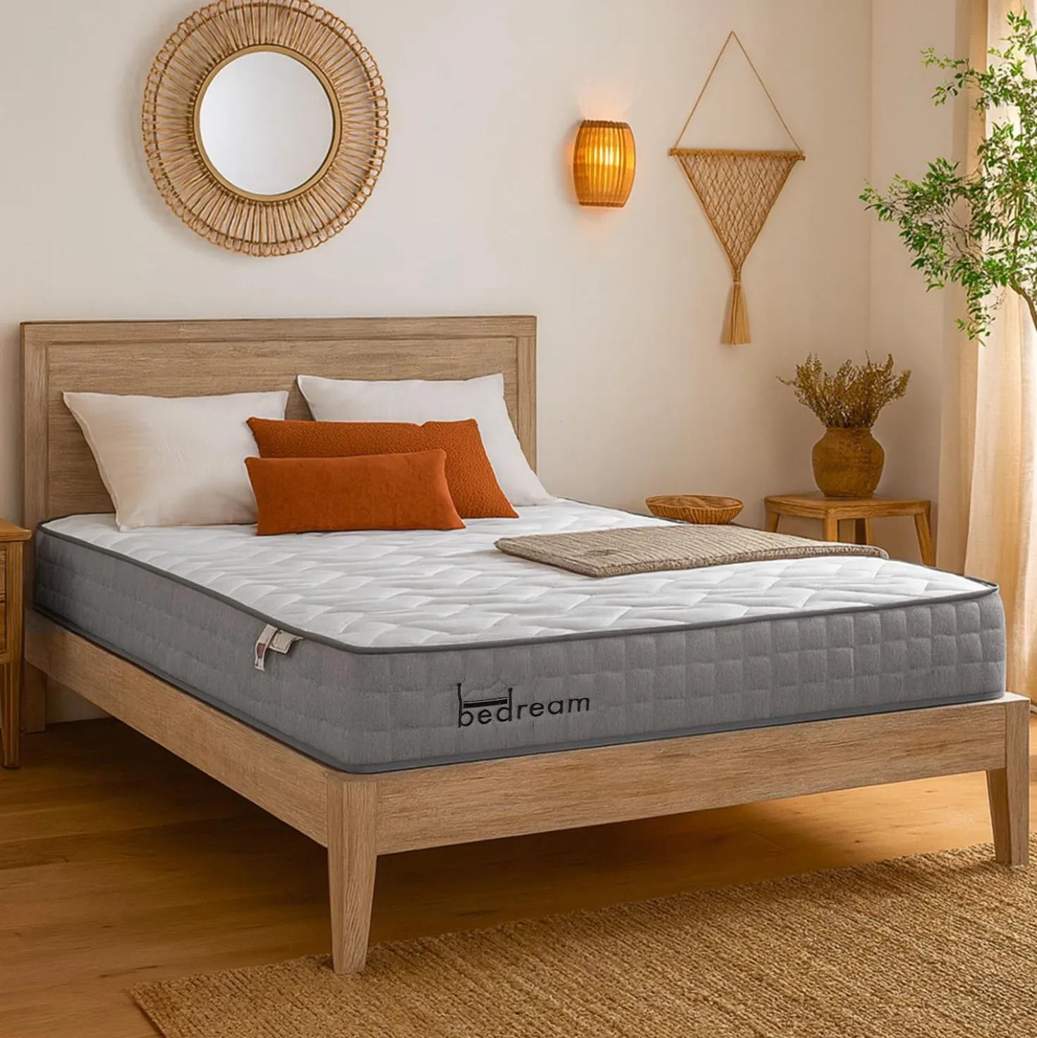 Matelas à ressorts ensachés 23cm Bedream accueil moelleux et soutien ferme 180x200cm
