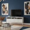 Meuble TV élégant 4 tiroirs Optimus Beige clair et Or