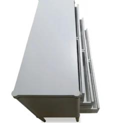 Meuble TV élégant 4 tiroirs Optimus Beige clair et Or