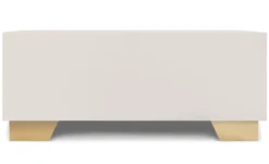 Meuble TV moderne 4 tiroirs Nestor Taupe clair et Or