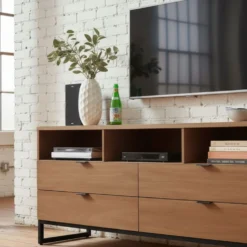 Meuble TV Panara L150cm Bois d'acacia patiné