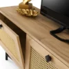 Meuble TV 3 portes en cannage Smussi 180cm Bois clair