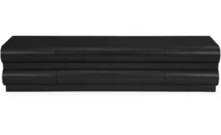 Meuble tv 8 tiroirs arrondis Mezade Bois Noir
