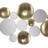 Miroir décoratif en métal doré formes géométriques et verre