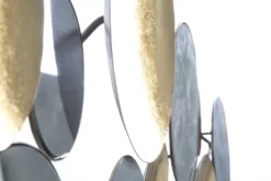 Miroir décoratif en métal doré formes géométriques et verre