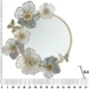 Miroir mural Amy métal doré décor floral pastel