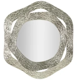 Miroir mural arrondi Aury Métal Argenté Verre