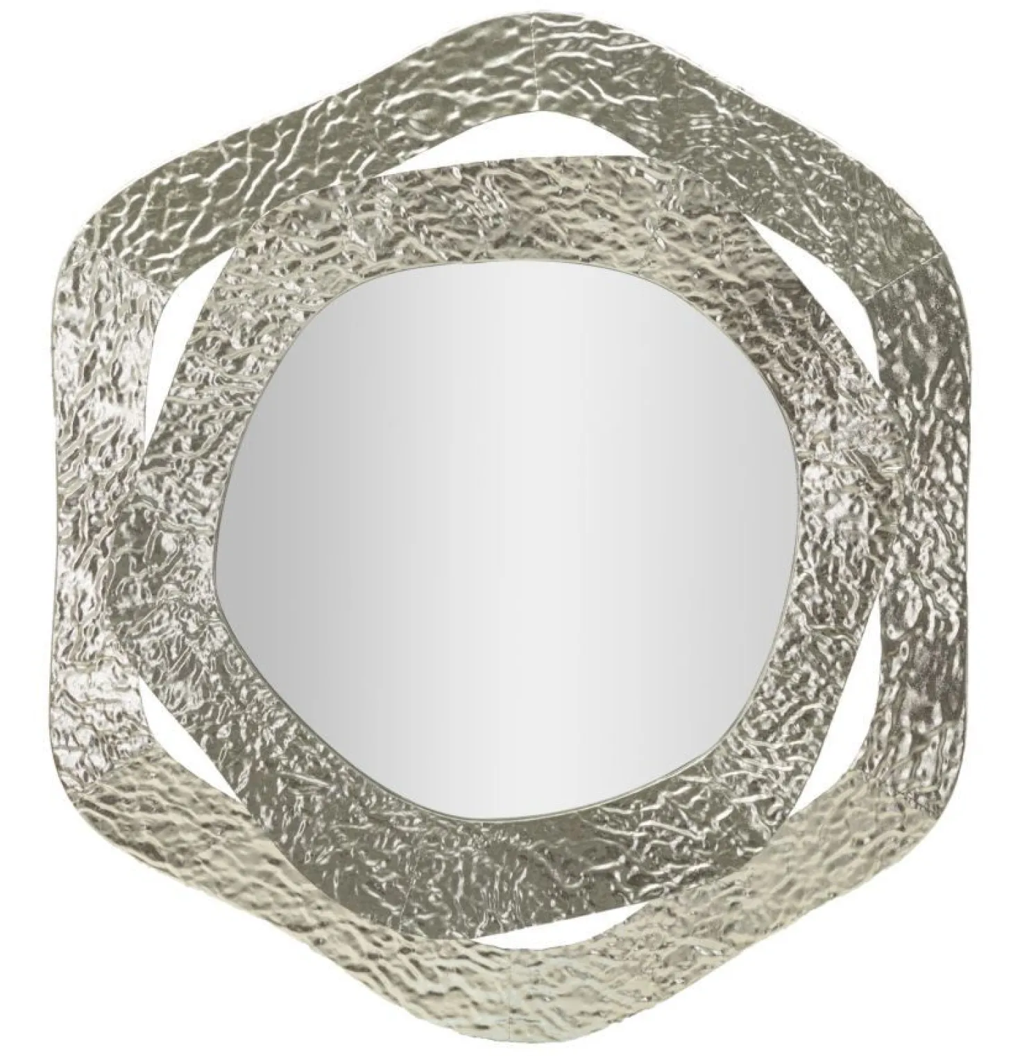 Miroir mural arrondi Aury Métal Argenté Verre
