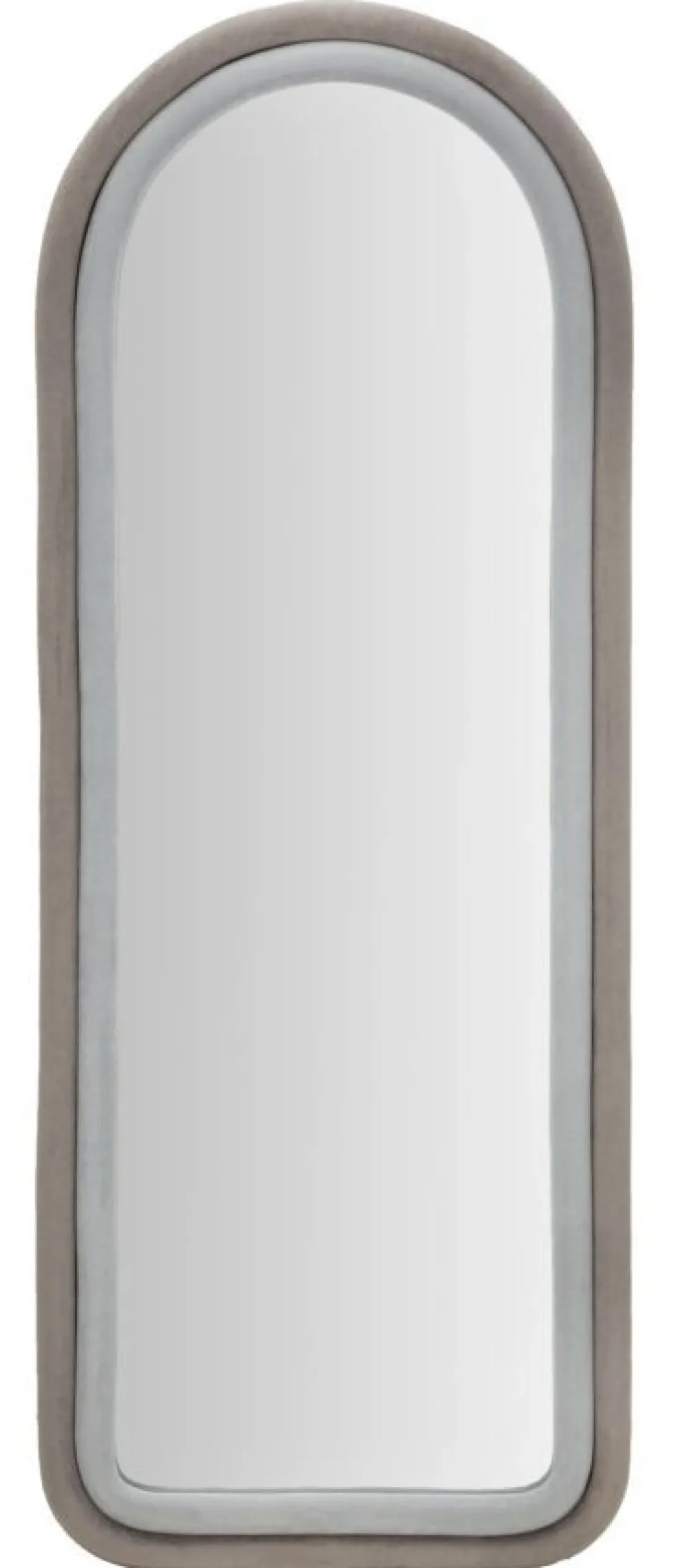 Miroir mural Cloe cadre en bois M.D.F et Tissu Velours Gris