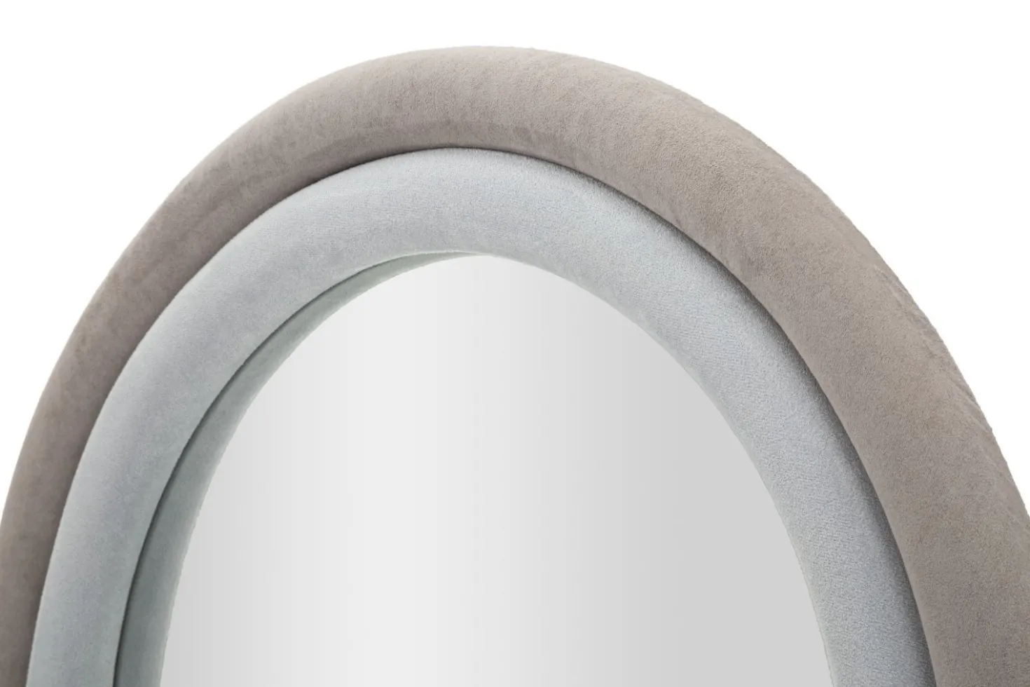 Miroir mural Cloe cadre en bois M.D.F et Tissu Velours Gris
