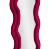 Miroir mural Emily Velours Fuchsia cadre ondulé
