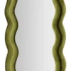 Miroir mural Miki cadre en bois et Tissu Velours Vert