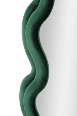 Miroir mural Monica cadre bois Velours Vert