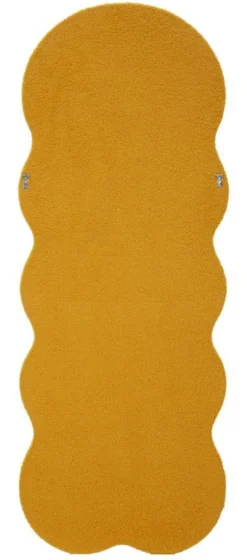 Miroir mural Moutarde cadre Bois Tissu bouclé