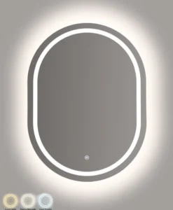 Miroir mural ovale LED 60x80 cm