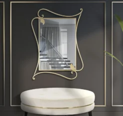 Miroir mural Péthale métal doré
