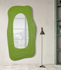 Miroir mural sinueux Dafne M.D.F Vert éclatant verre
