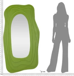 Miroir mural sinueux Dafne M.D.F Vert éclatant verre