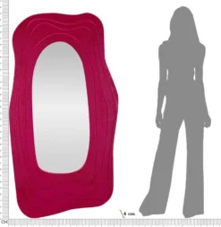 Miroir mural sinueux Dafne M.D.F Fuchsia et Verre