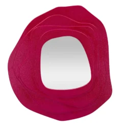 Miroir mural sinueux Dalia M.D.F. Fuchsia et Verre